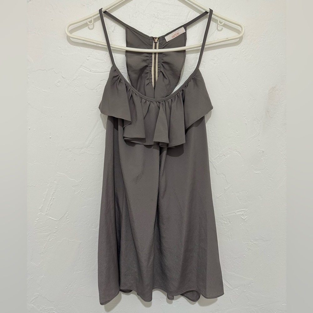 Kaitlyn Gray Ruffled Women's Top - One Size